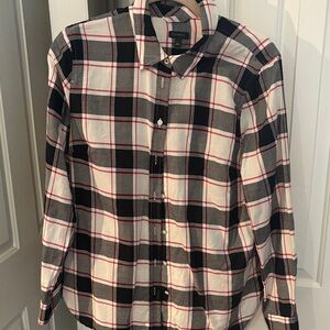 Talbots woman White, and Red Checkered Shirt